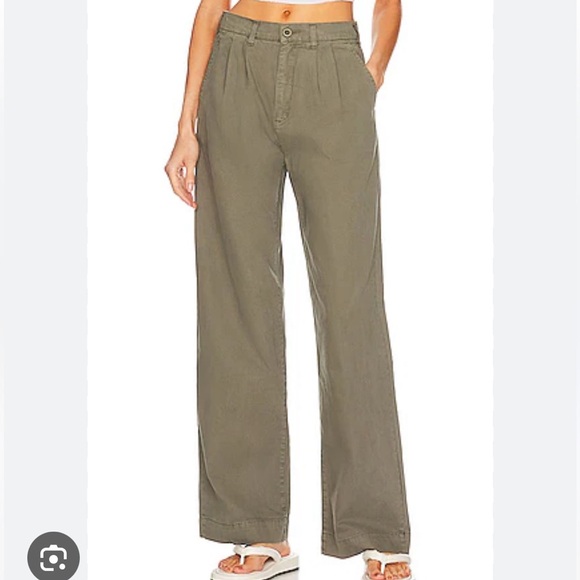 PISTOLA Ellery High Rise Wide Leg Trouser in Garden Green 31 - Picture 1 of 12